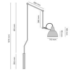 Aida 75cm vägglampa