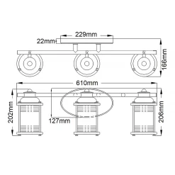 Ashland Bay 60cm badrumslampa