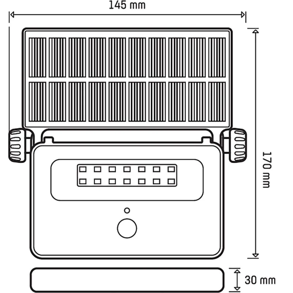 Batteridriven strålkastare med sensor solcellslampa