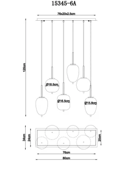 Blacky 80cm taklampa