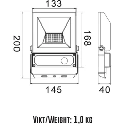 Elly Strålkastare 30W Sensor