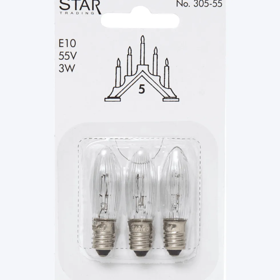 E10 3W 55V 3-pack