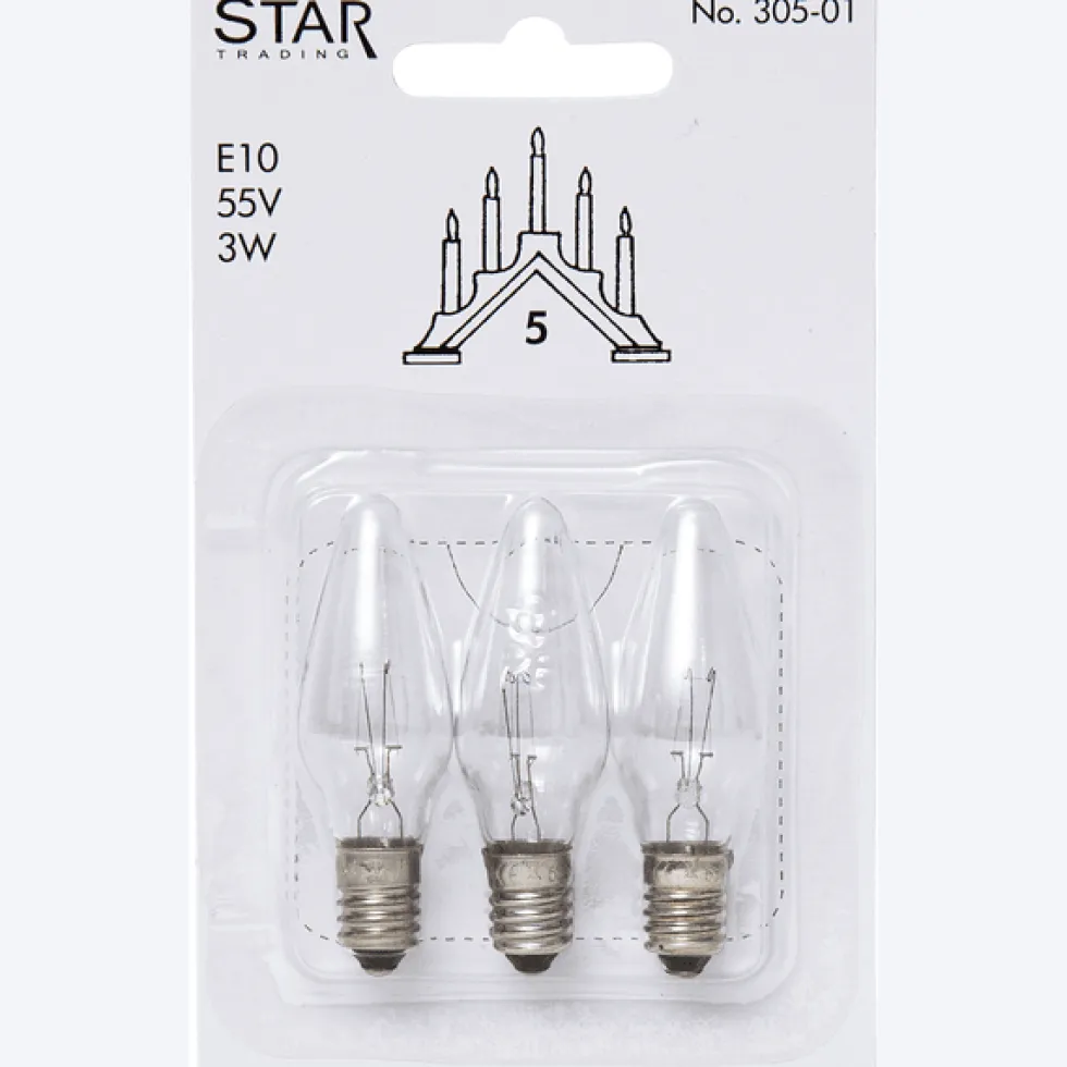 E10 3W 55V 3-pack