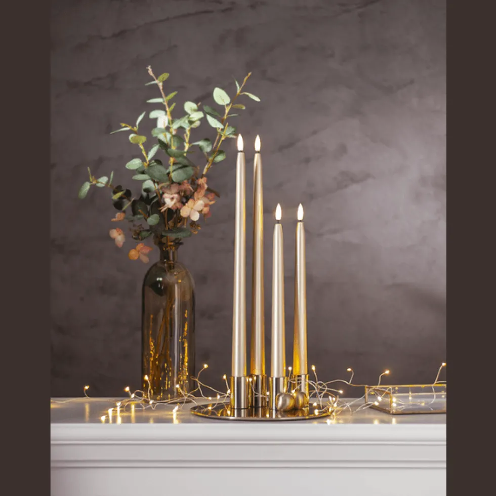 LED Antikljus Flamme Metal 40cm