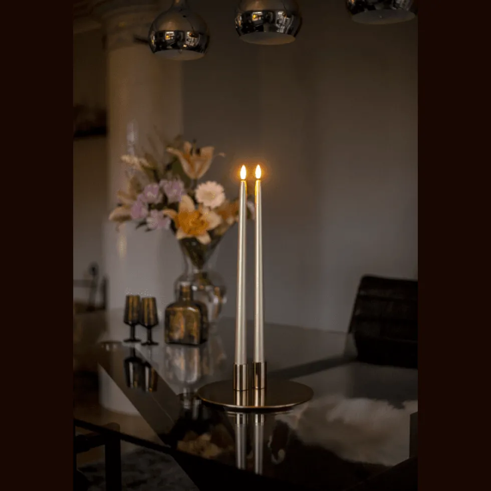 LED Antikljus Flamme Metal 40cm