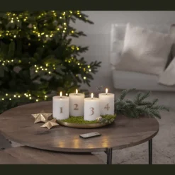 LED Blockljus Flamme Advent