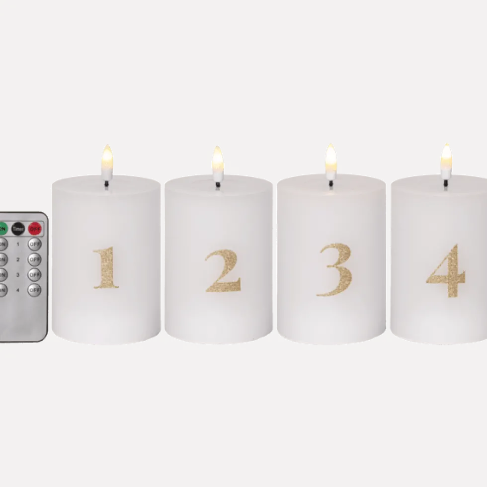 LED Blockljus Flamme Advent