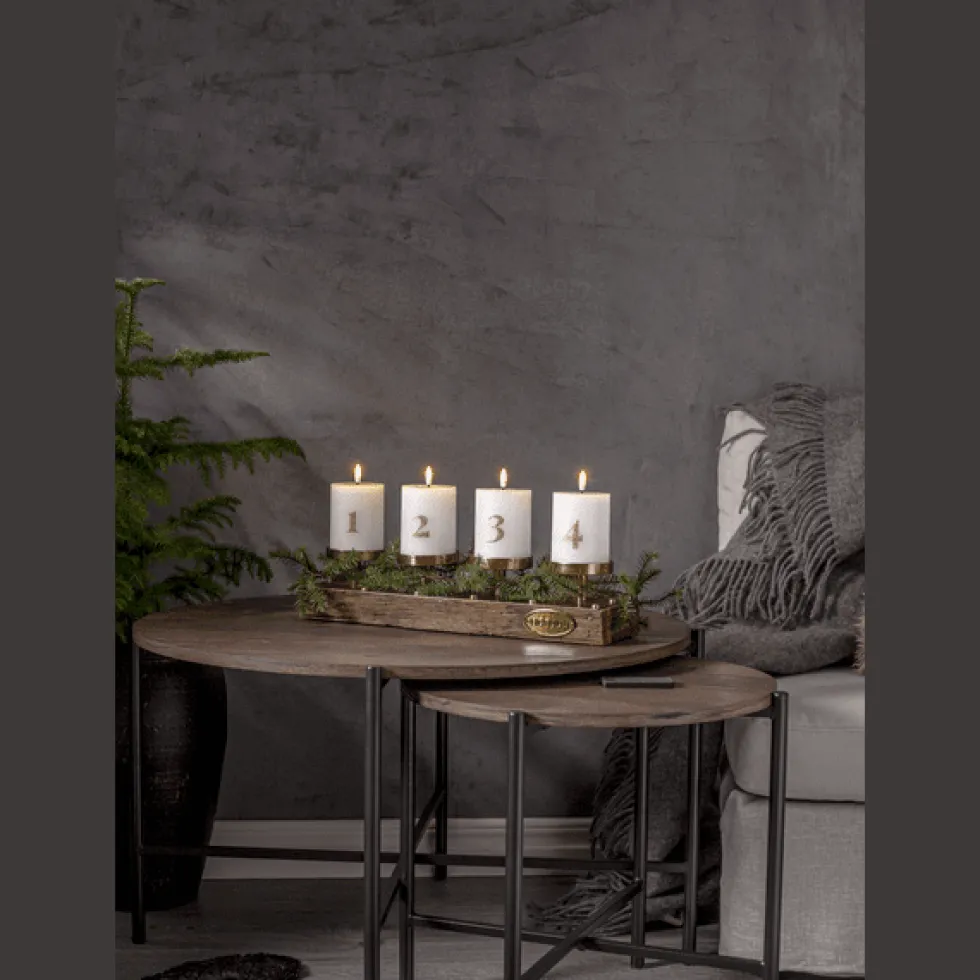 LED Blockljus Flamme Advent