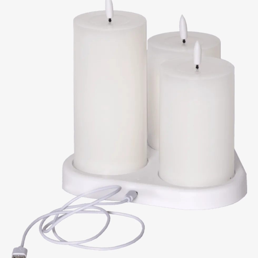 LED Blockljus Flamme Charge