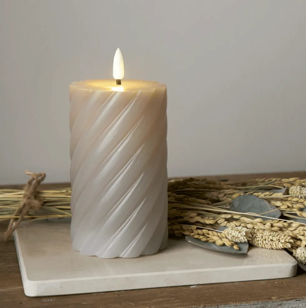 LED Blockljus Flamme Swirl