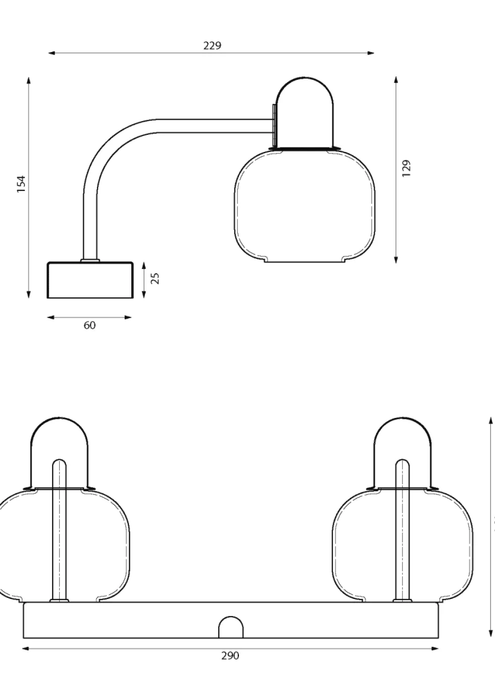 Messina 33cm badrumslampa