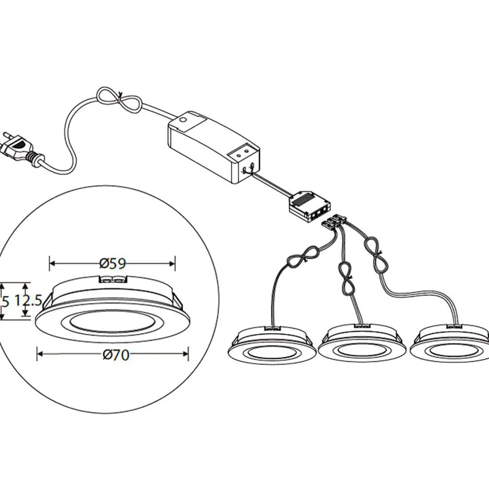 QB-307 Downlight 2700K 3-pack