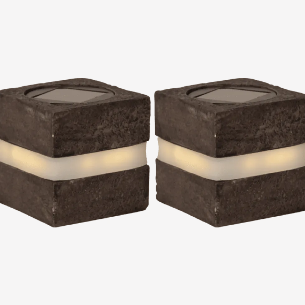 Stonecube 2-pack solcellslampa
