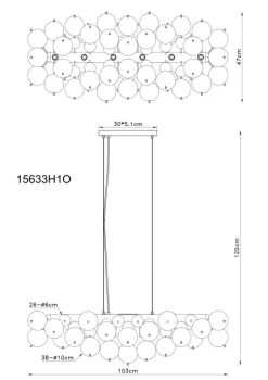 Udo 120cm taklampa